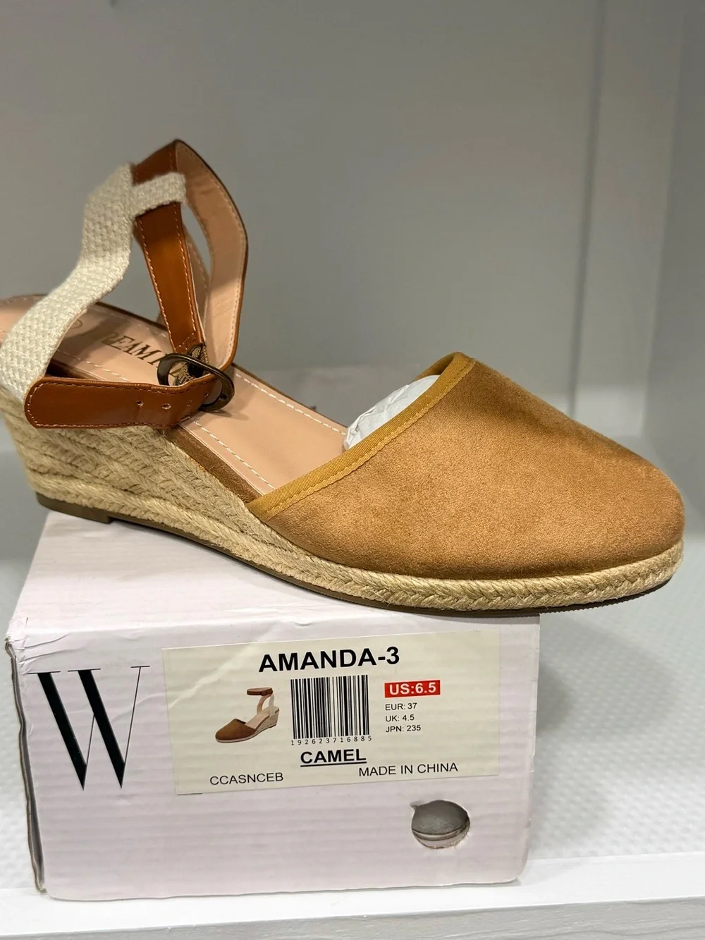 Amanda-3 Camel Espadrille edge Sandal
